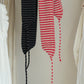 lambswool striped scarf with ties - two colorways