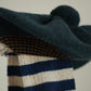 lambswool pointelle stripe scarf nightsky & oatmeal