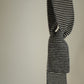 lambswool thin stripe garter stitch scarf black & oatmeal