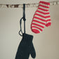 felted lambswool mittens on string