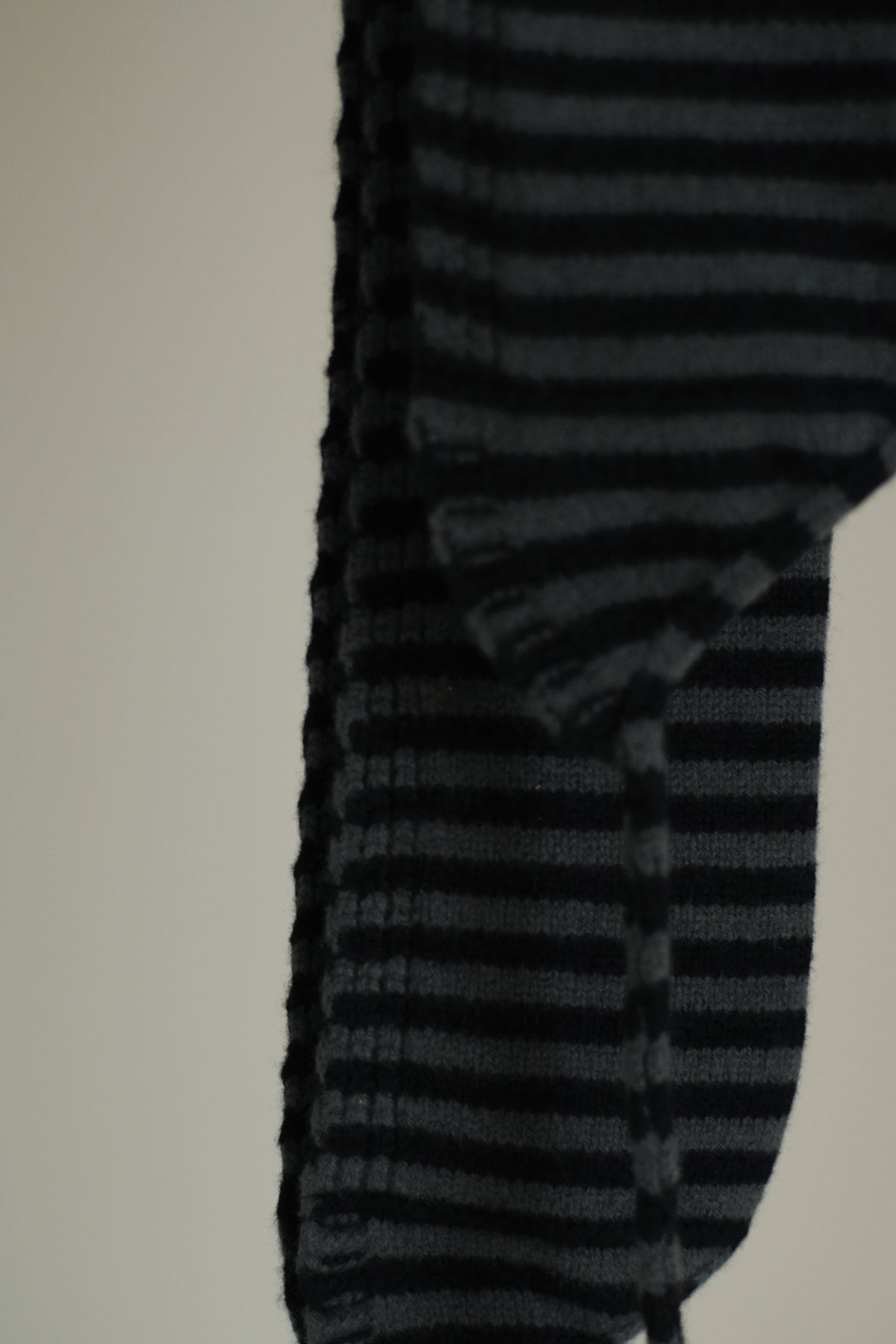 lambswool striped scarf with ties - two colorways