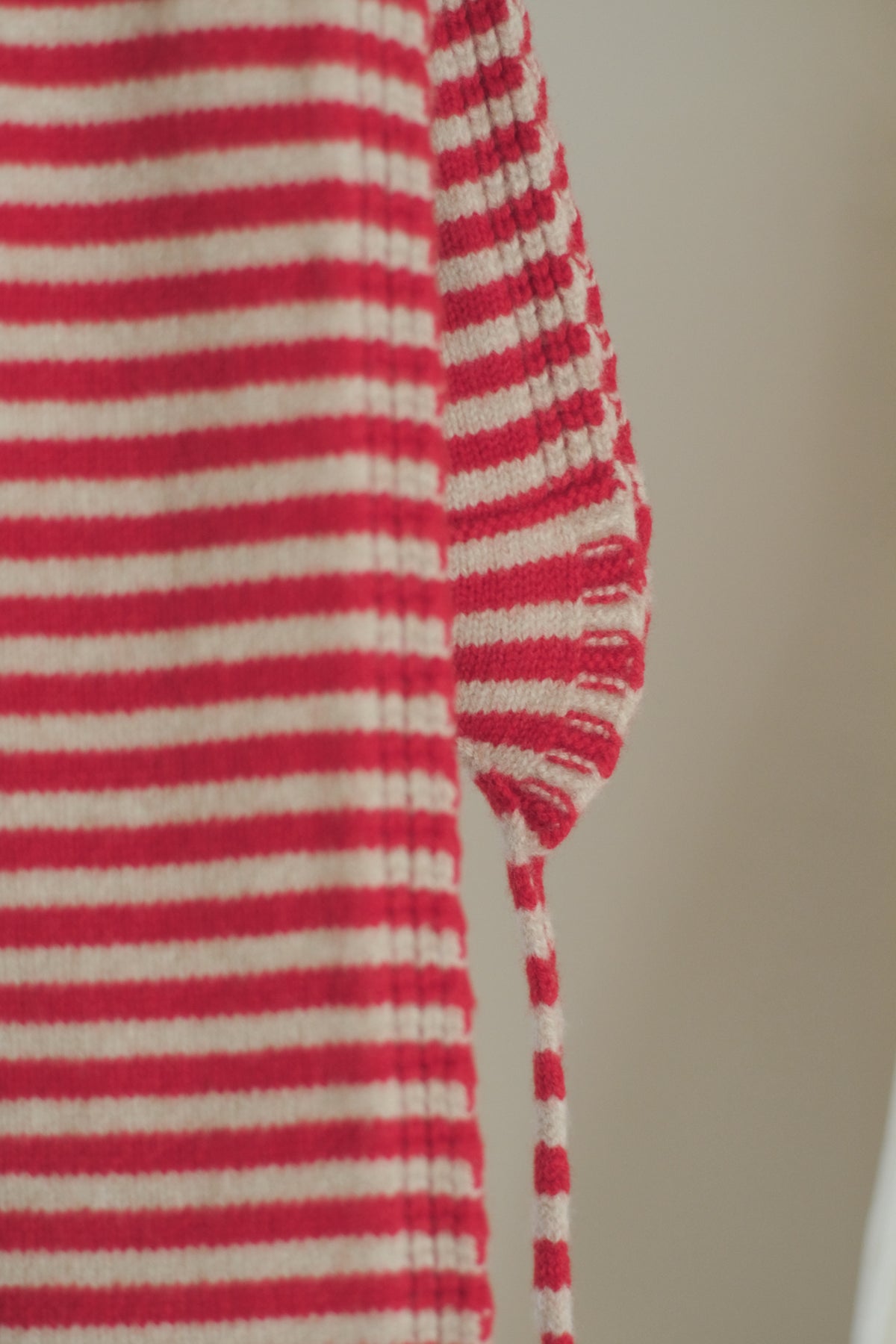 lambswool striped scarf with ties - two colorways