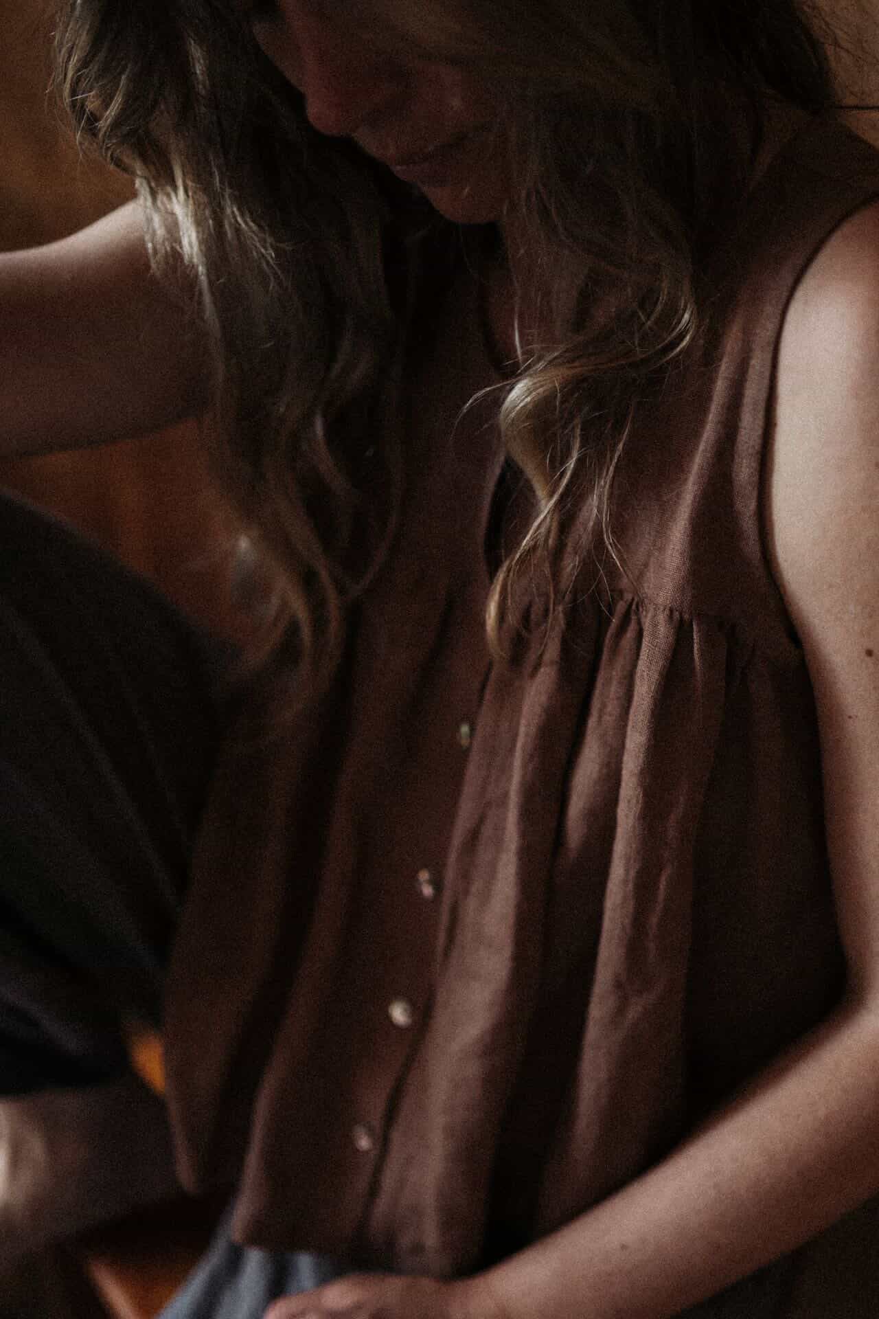 pre-order noor muna button up linen top