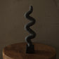 cubic candle holder in black clay by linda bredenbekk