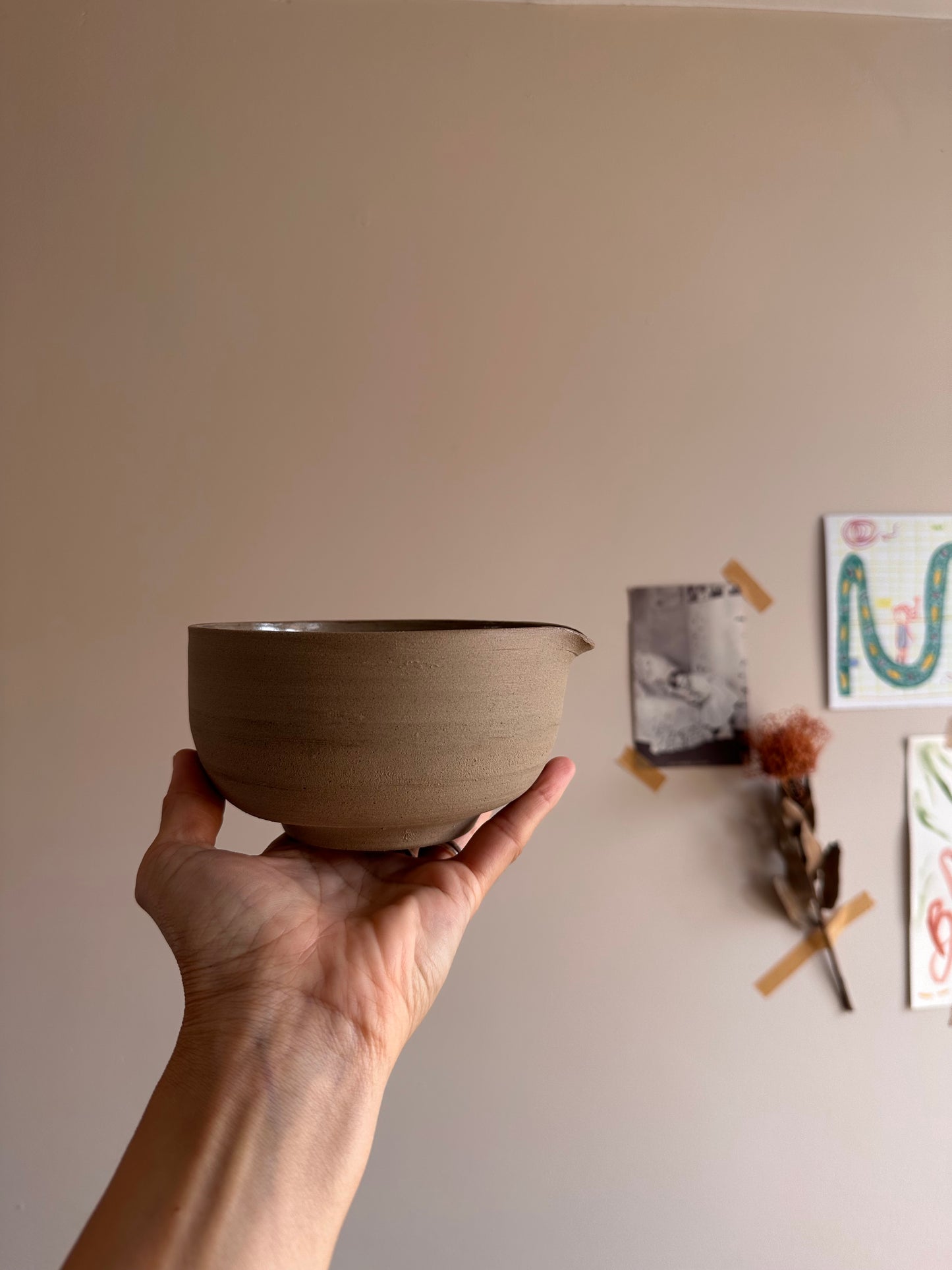 matcha bowl with spout by linda bredenbekk