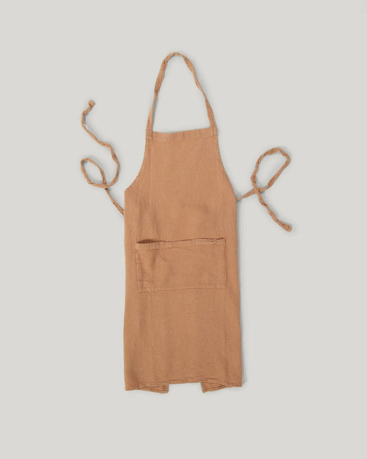 classic french raw linen apron - poudre