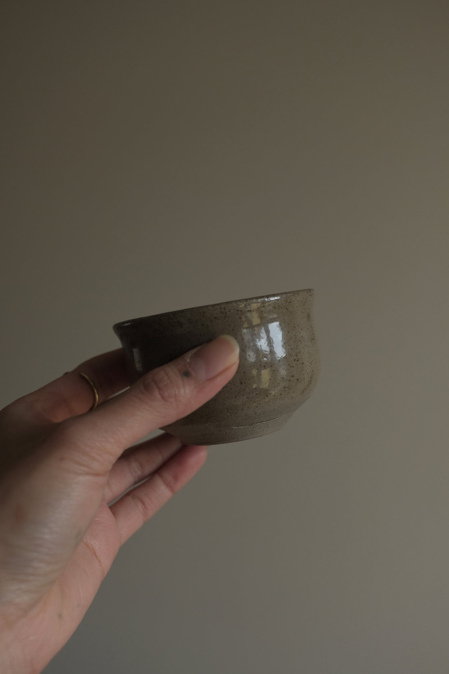 90 ml large cup in warm gray clay by linda bredenbekk