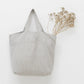 big linen bag - grey blue pinstripes