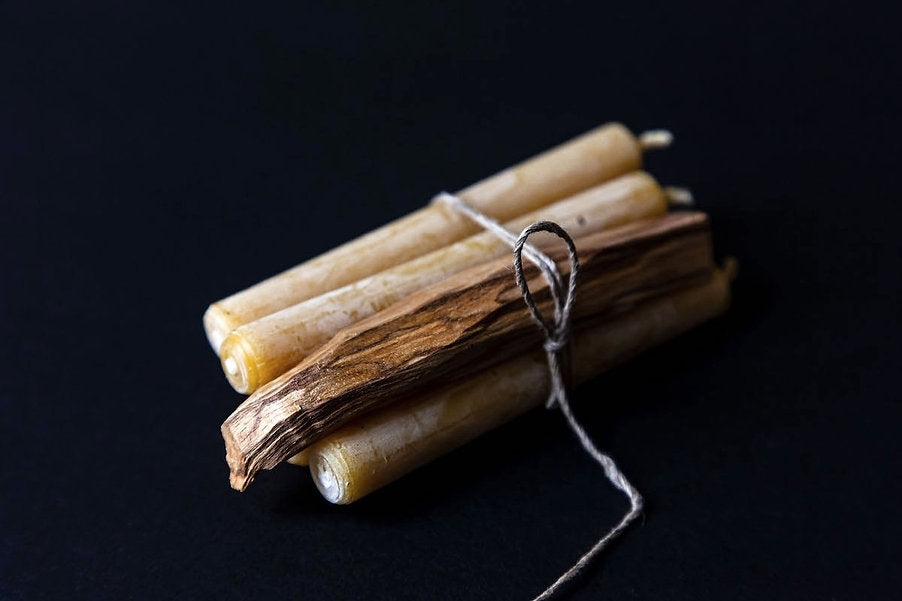 palo santo & beeswax candles treasure set