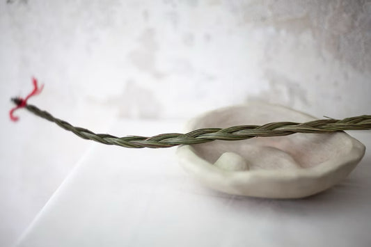 braided sweetgrass smudge