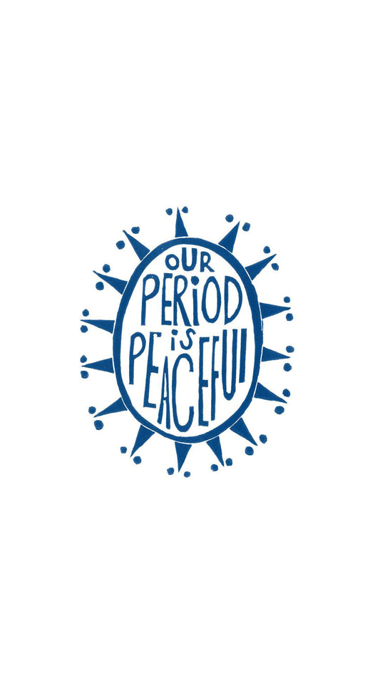 our period is peaceful lino print