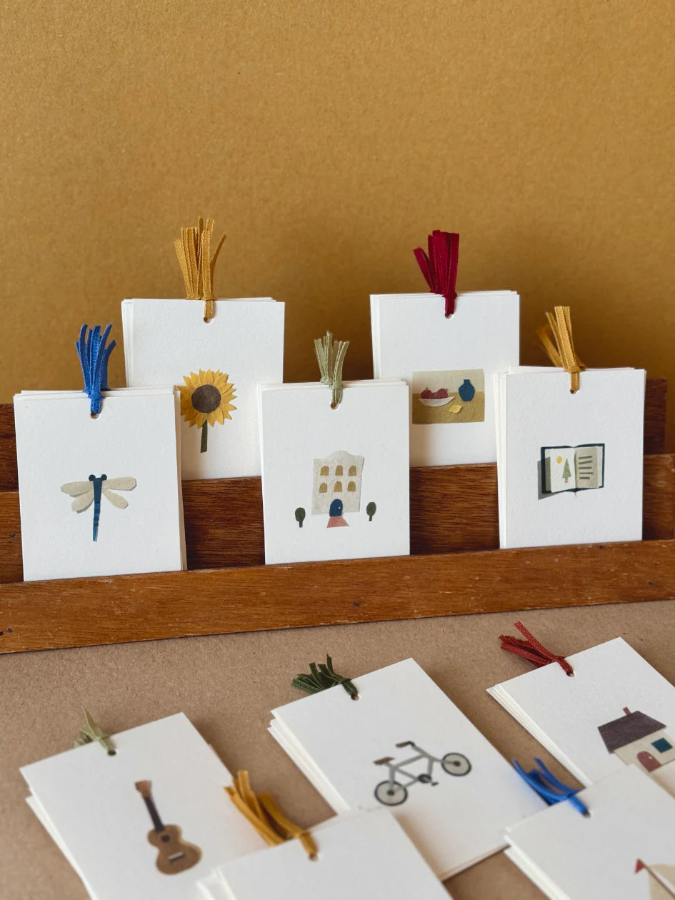 abc mini card with ribbon