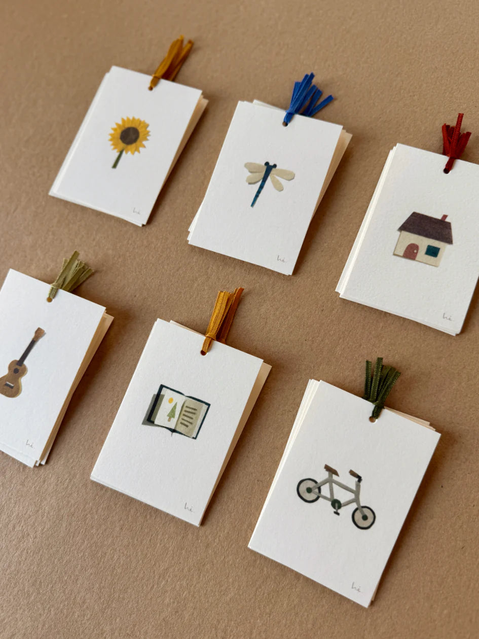 abc mini card with ribbon