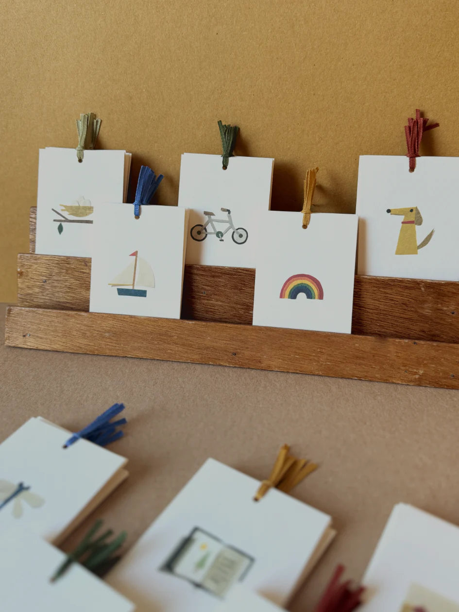 abc mini card with ribbon