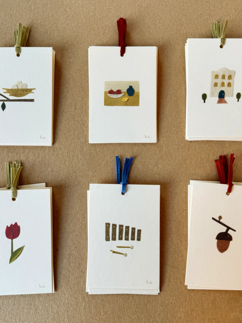 abc mini card with ribbon