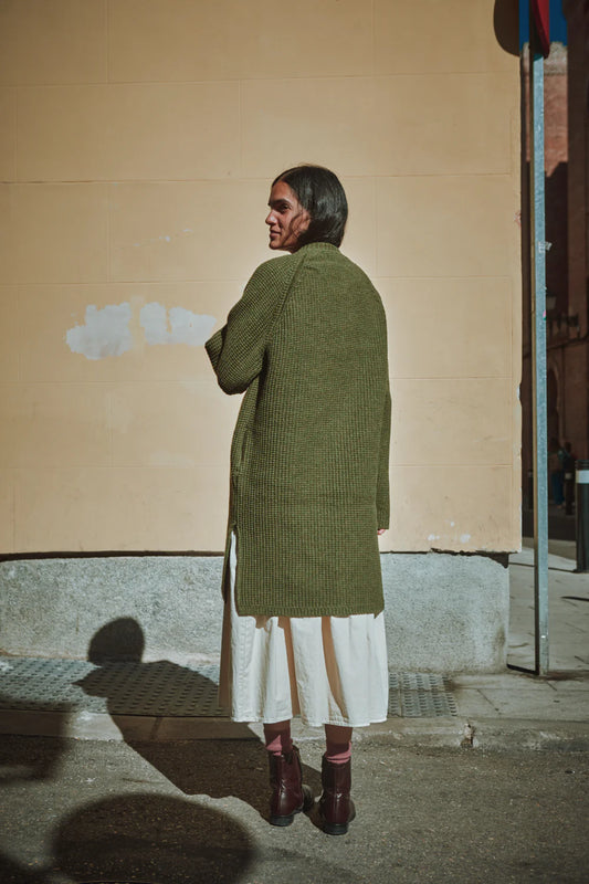 pre-order: agathe long knit jacket in merino wool