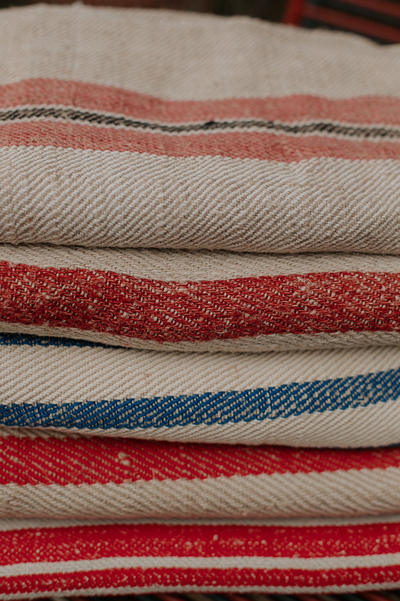 vintage romanian hemp grain sacks