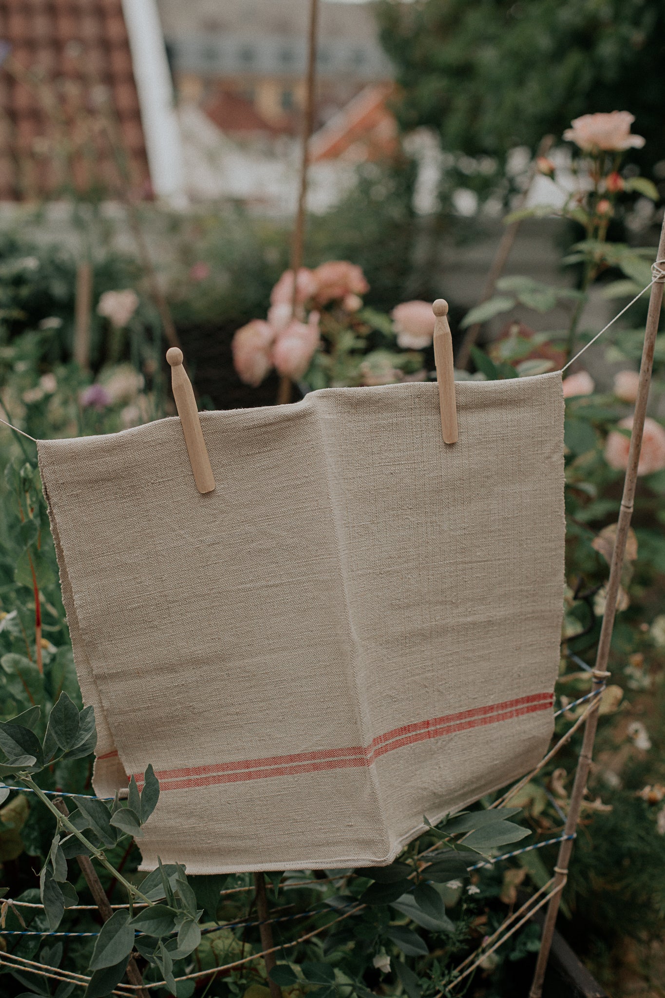 vintage romanian hemp towel - loom woven