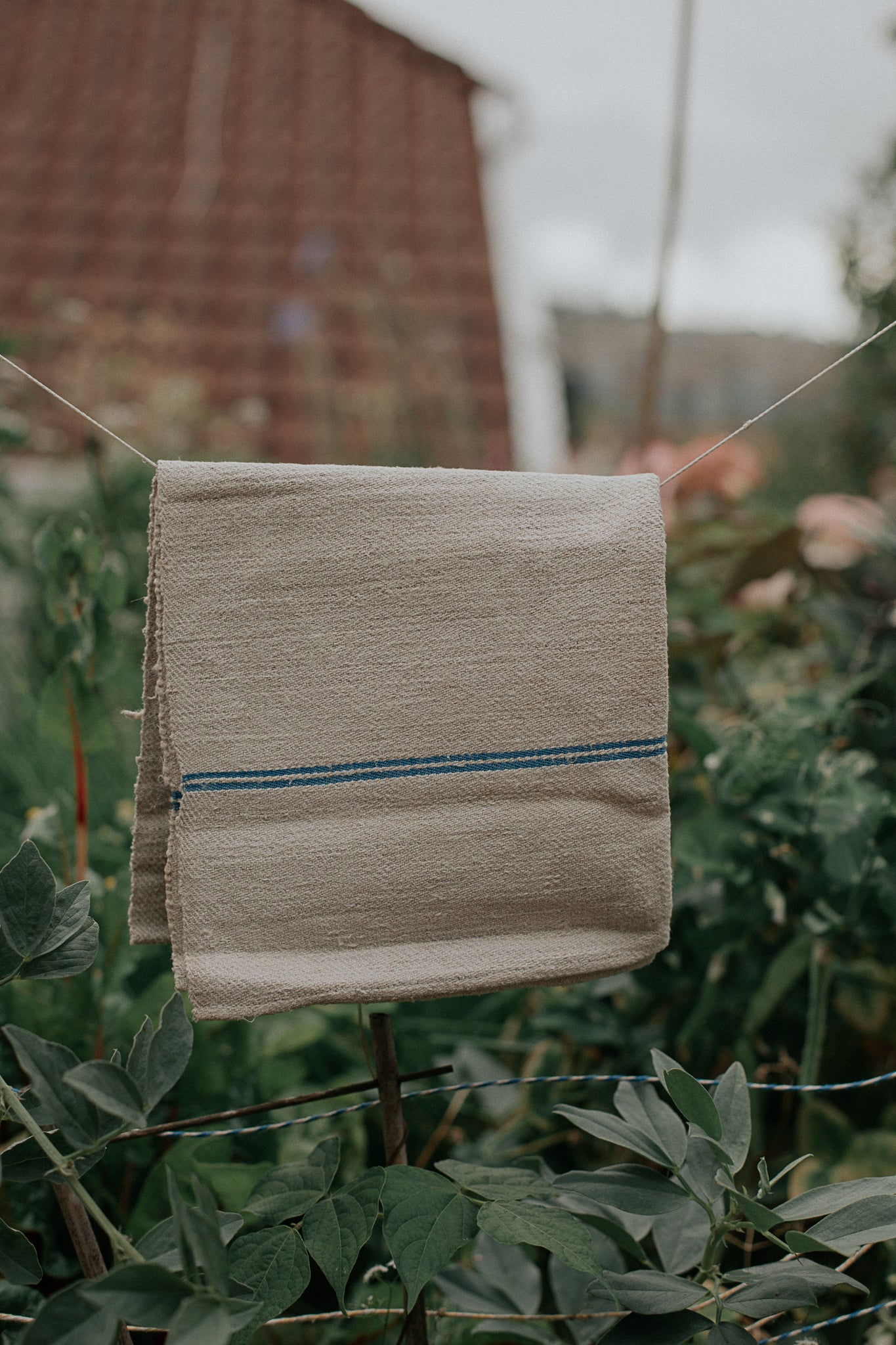 vintage romanian hemp towel - loom woven