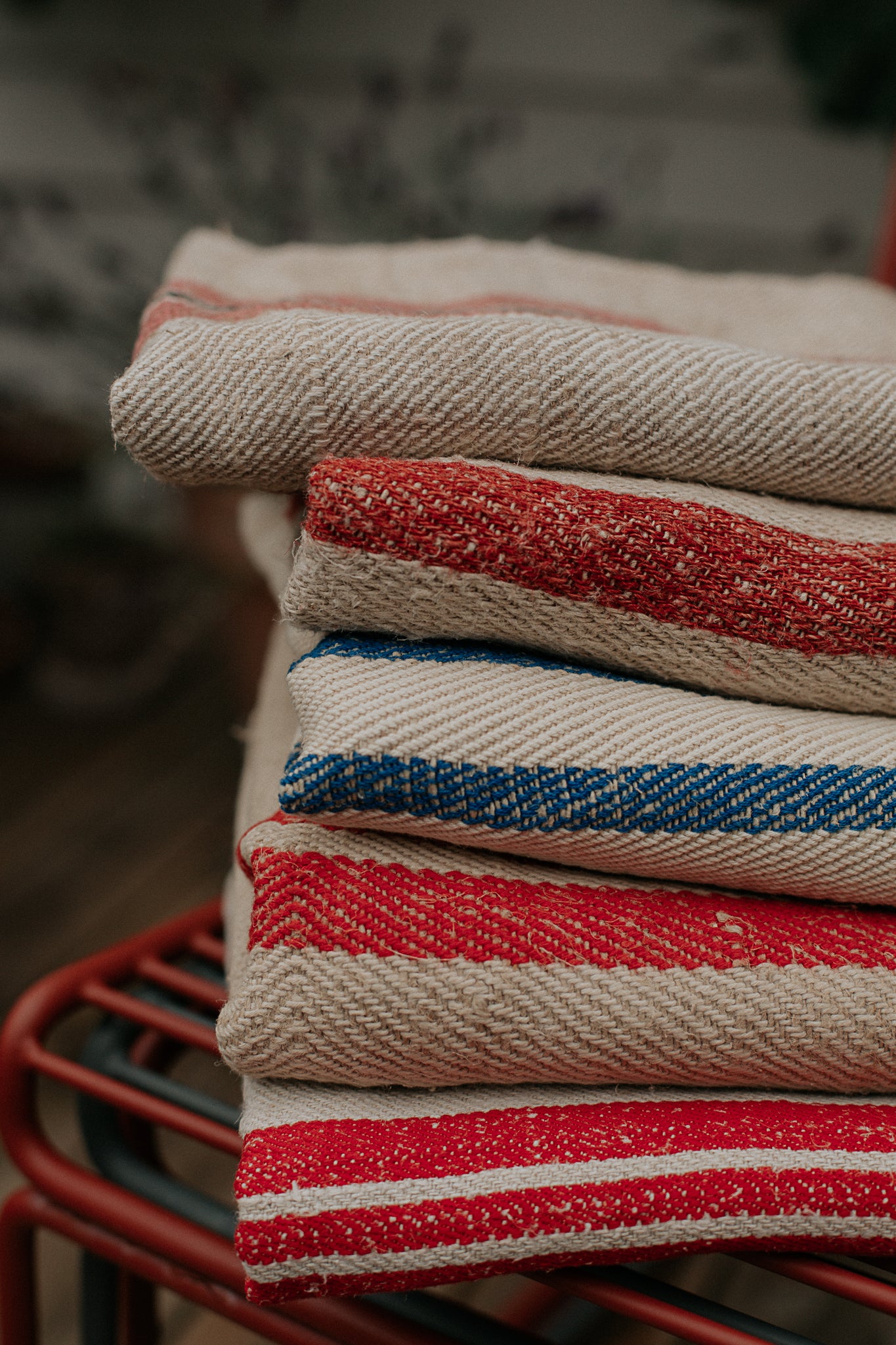 vintage romanian hemp grain sacks
