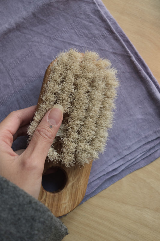 bath brush in oak wood