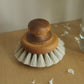 bath brush with knob in oiled maple wood