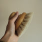 bath brush with knob in oiled maple wood