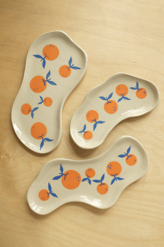 orange grove irregular mini platter