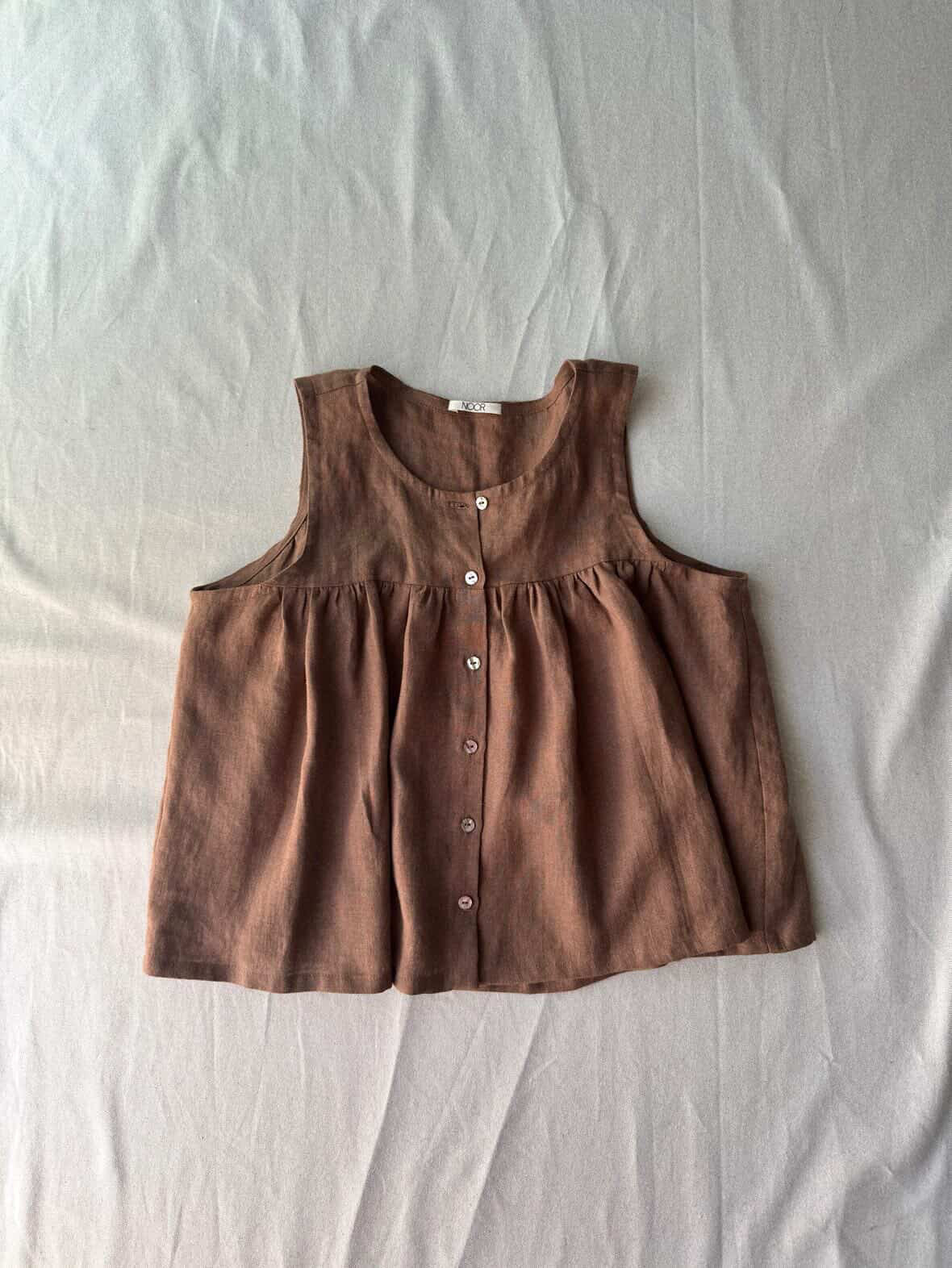 pre-order noor muna button up linen top