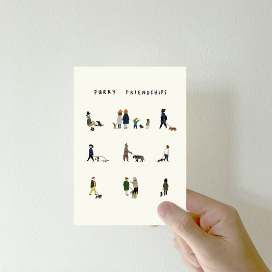 furry friendship postcard