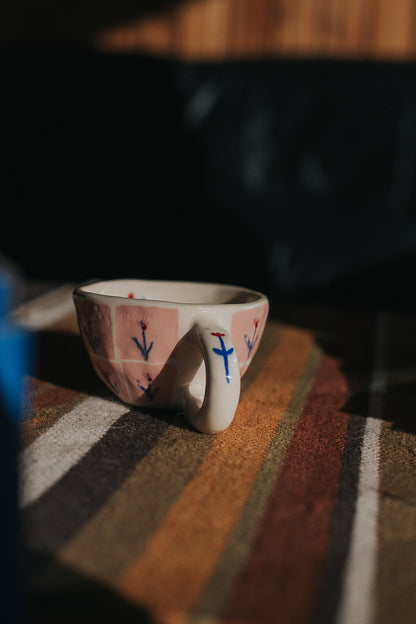 hand-painted patterns with flowers cappuccino mug