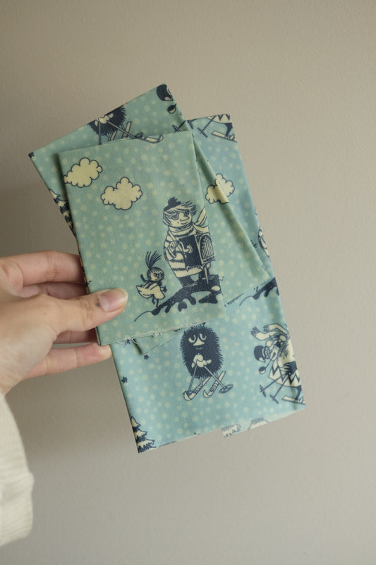 set of three beeswax wraps - moomin in winterland