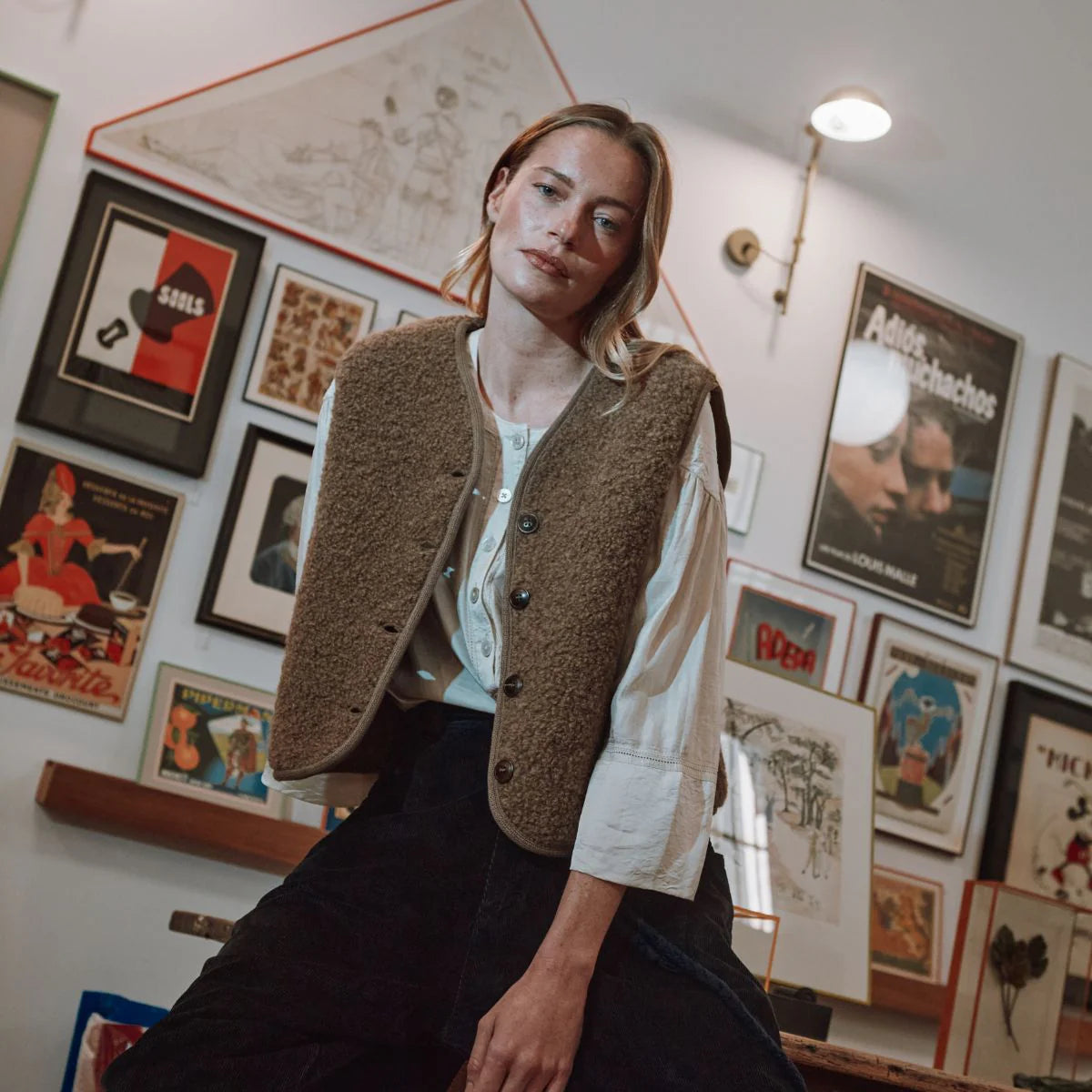 pre-order: luce curly alpaca vest