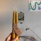 hand-dipped taper beeswax candles - set of 2