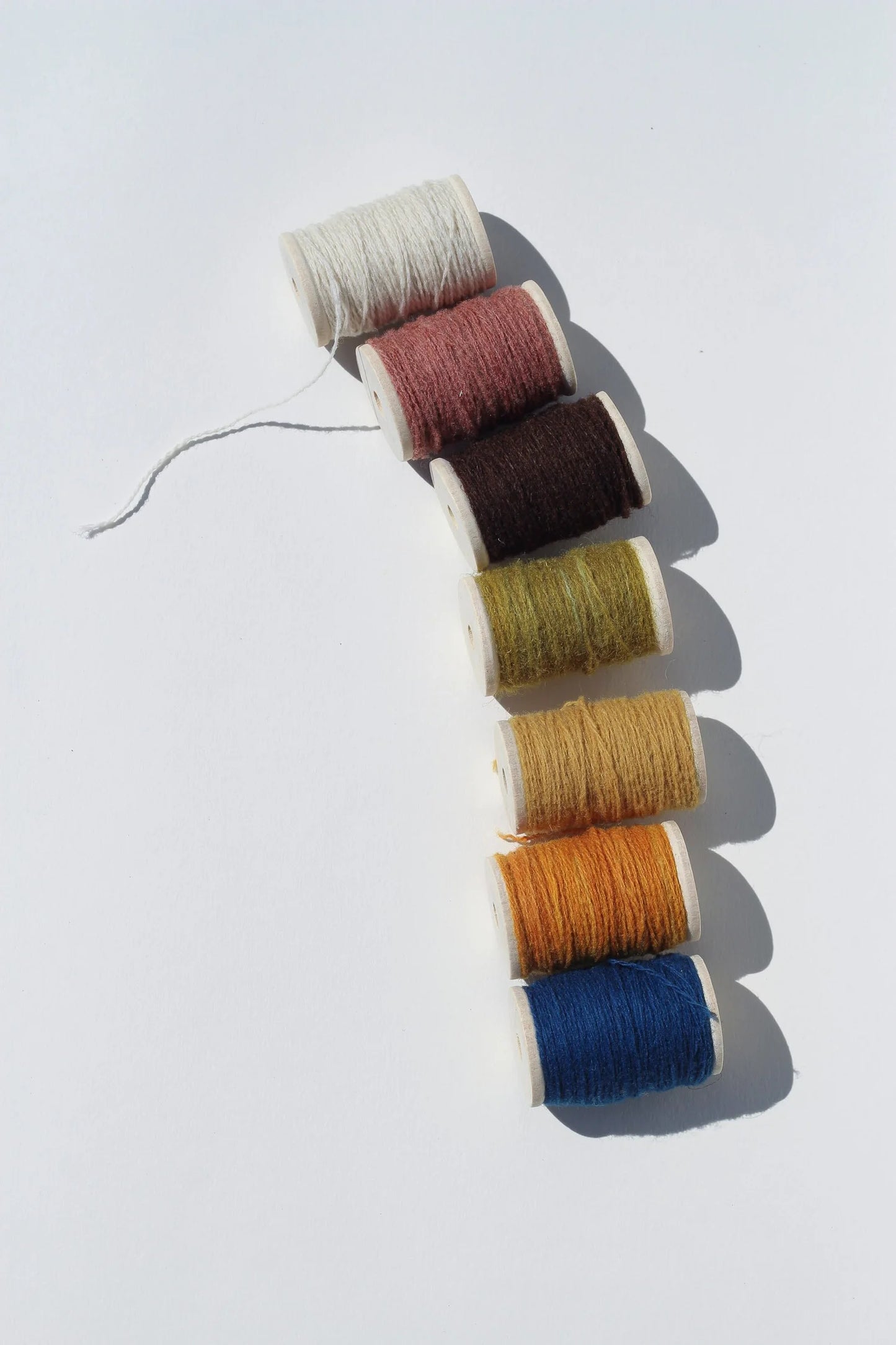 set of 7 embroidery threads - botanically hand-dyed pure merino wool