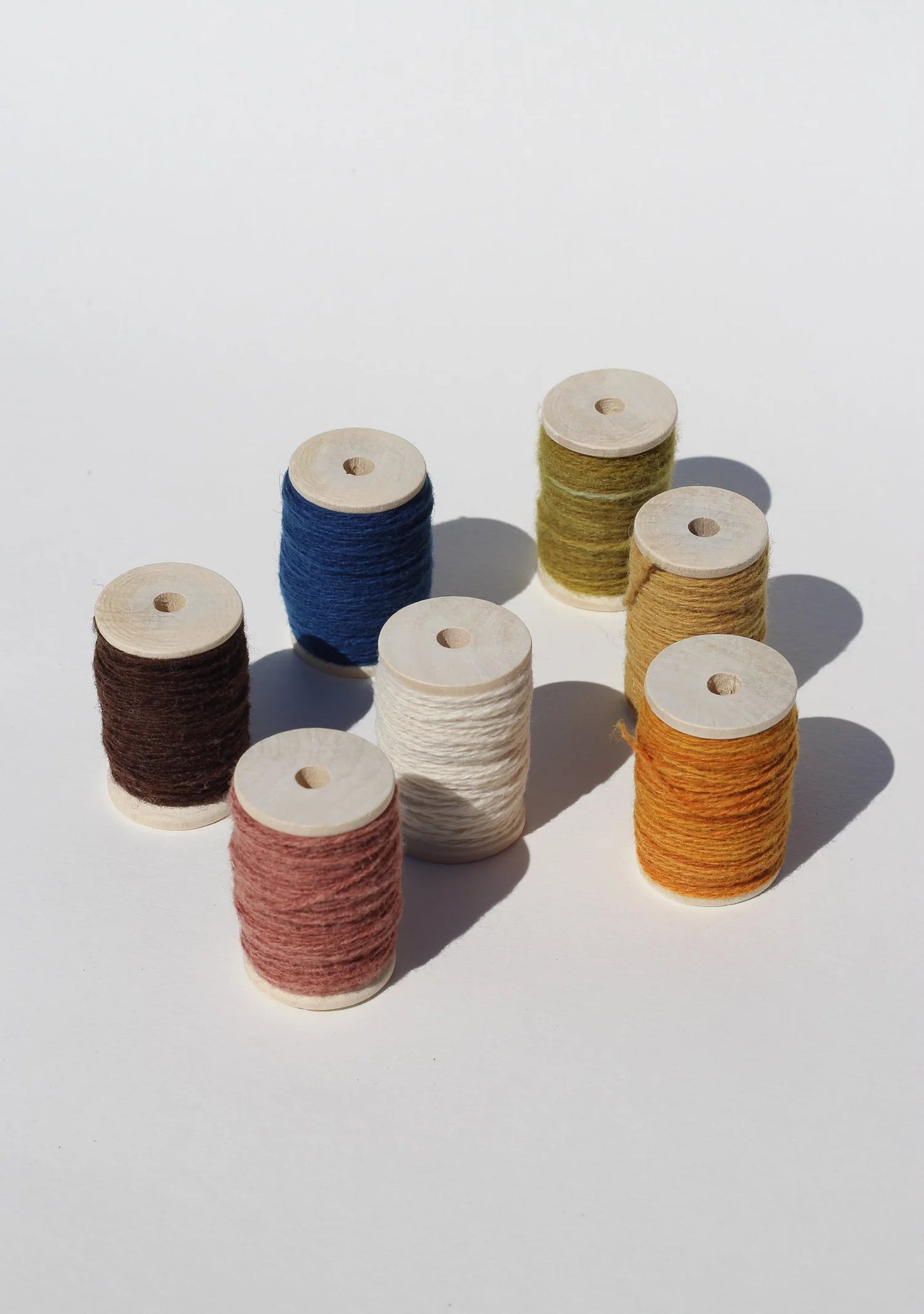 set of 7 embroidery threads - botanically hand-dyed pure merino wool