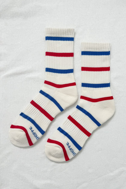 striped boyfriend socks