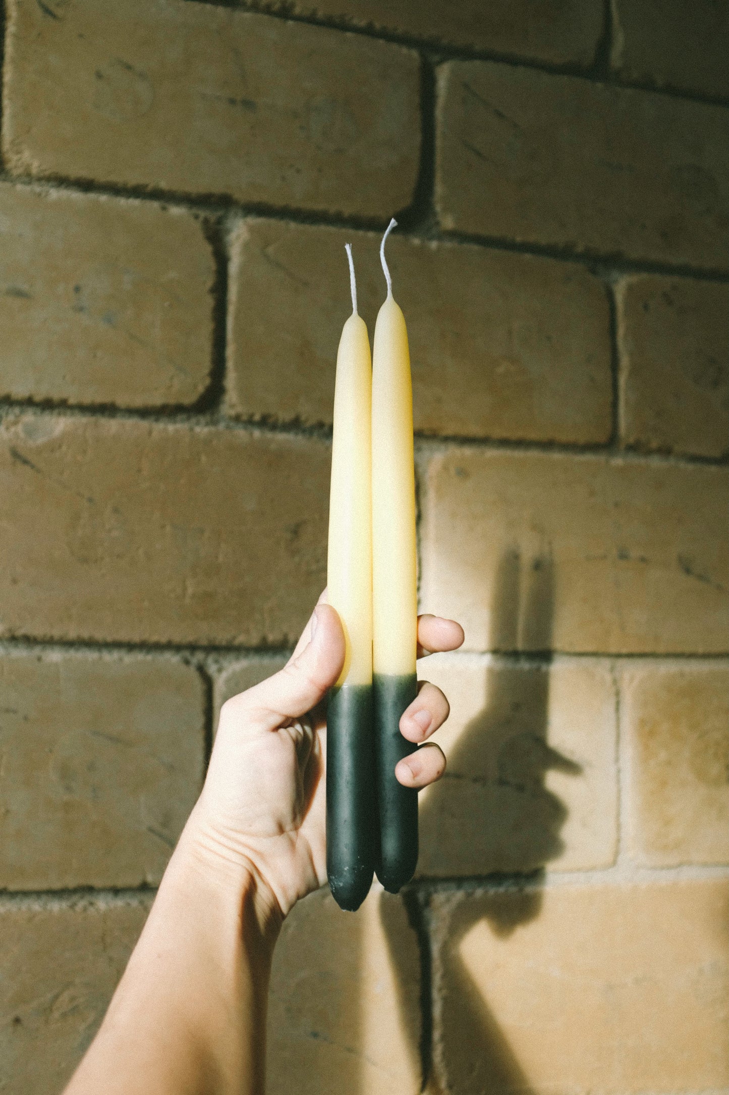 color block tapered candle