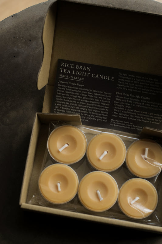 rice bran wax tealight candle