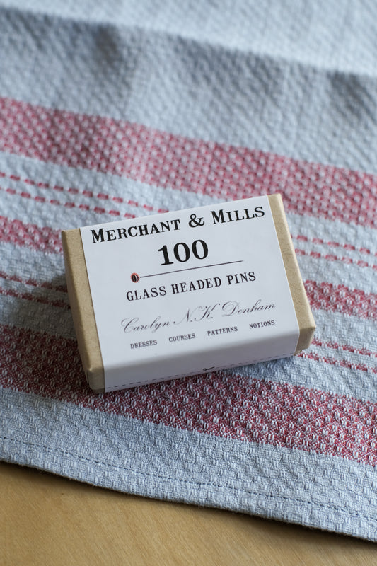 glass headed pins - set of 100 assorted colors