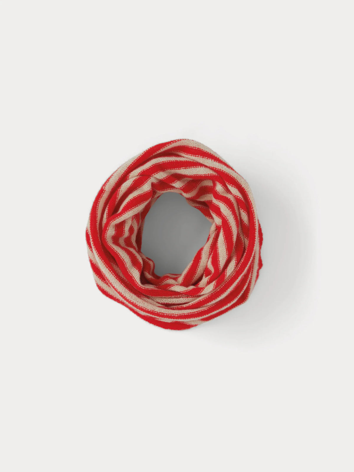 lambswool lace funnel neck warmer poppy & oatmeal
