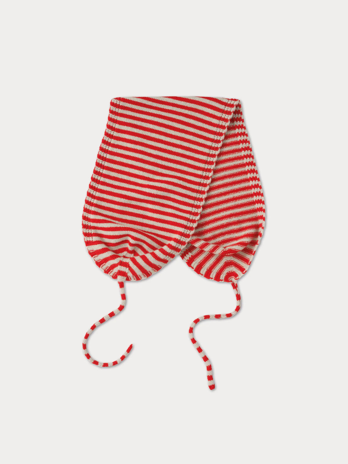 lambswool striped scarf with ties - two colorways