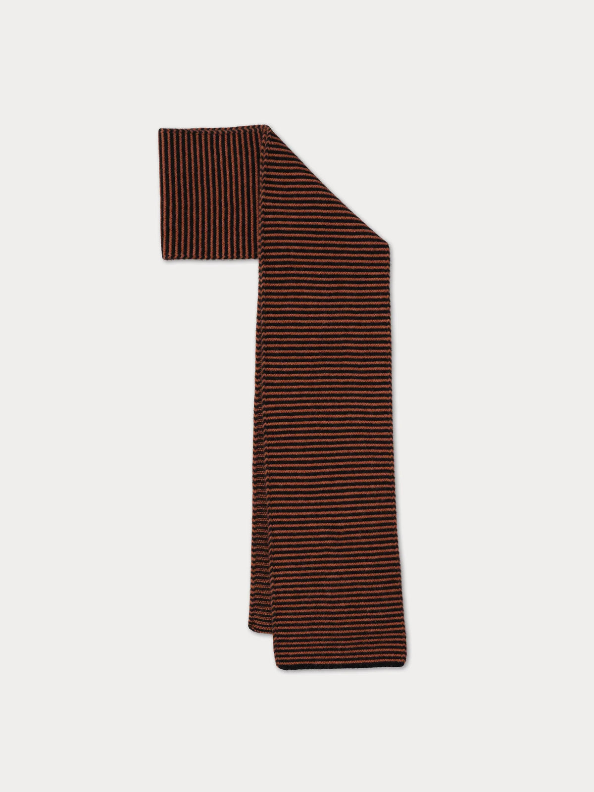 lambswool garter stitch scarf black & iron oxide - two sizes