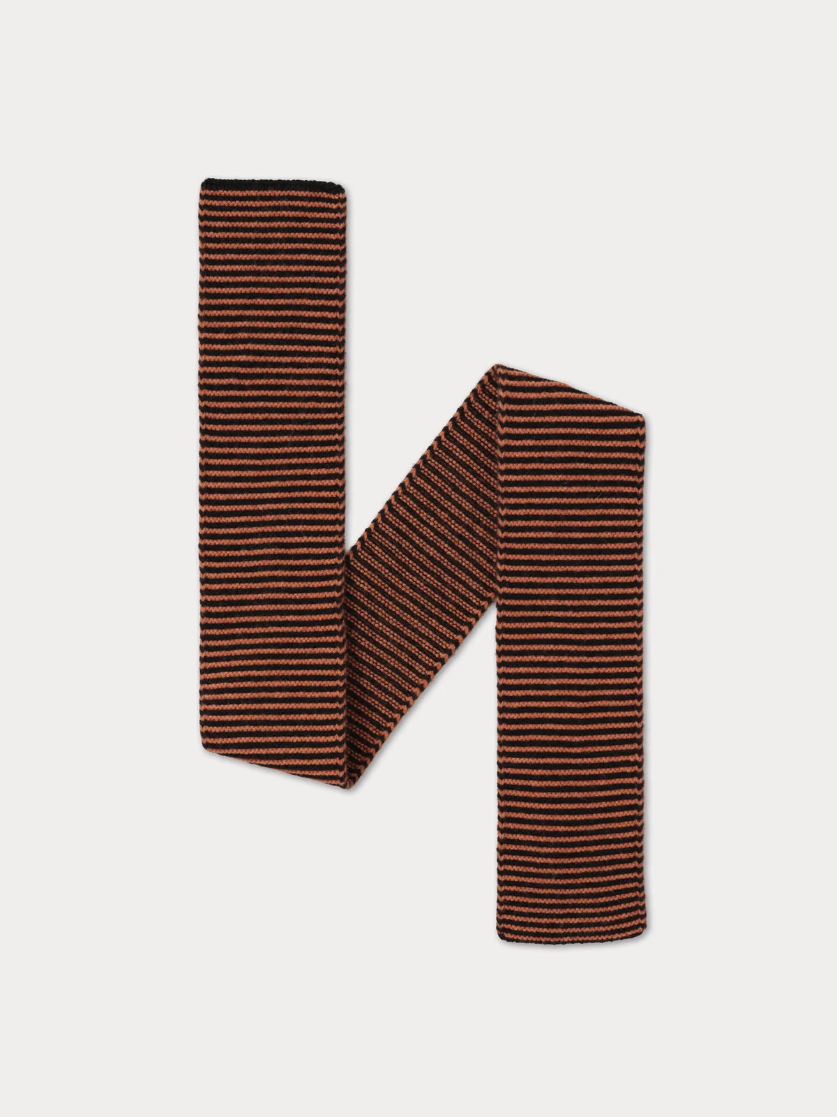 lambswool garter stitch scarf black & iron oxide - two sizes