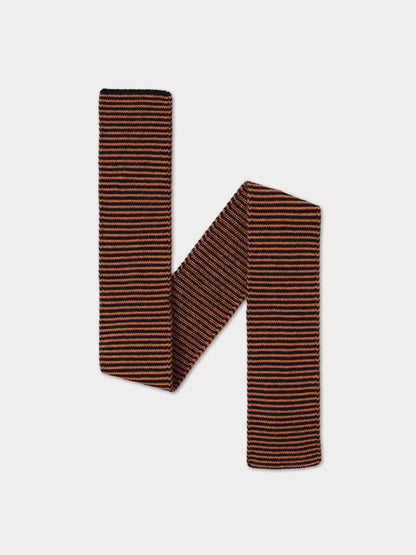 lambswool garter stitch scarf black & iron oxide - two sizes