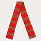 brushed lambswool striped scarf poppy & iron oxide