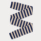 lambswool pointelle stripe scarf nightsky & oatmeal