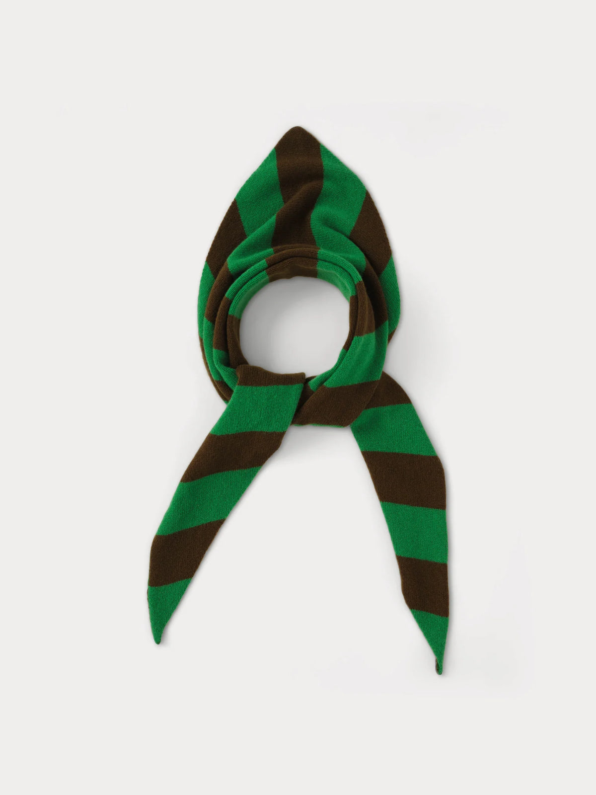 lambswool large stripe triangle pagoda green & military brown