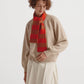 brushed lambswool striped scarf poppy & iron oxide