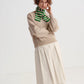 lambswool pointelle stripe scarf nightsky & oatmeal